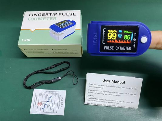 หน้าจอ LED สี Digital Handheld Portable Fingertip Pulse Oximeter