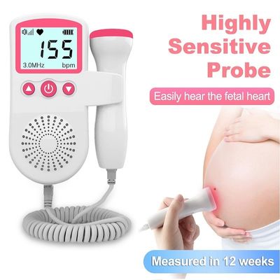 Ultrasonic Heartbeat Detector Monitor Home Pregnancy Pregnant Fetal Heartbeat Doppler