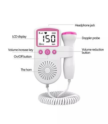 หญิงตั้งครรภ์อัลตราซาวนด์เครื่องตรวจจับหัวใจเด็ก Doppler Fetal Monitor
