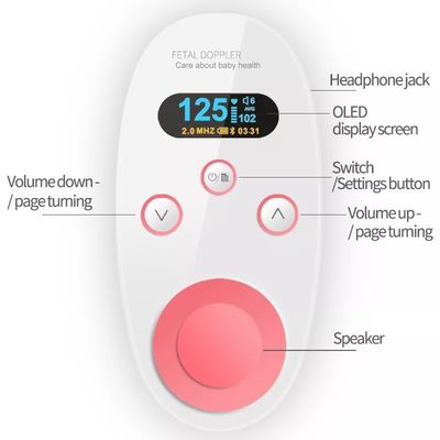 เครื่องตรวจวัดหัวใจ Doppler ทารกในครรภ์ที่บ้านมารดาวัดการเต้นของหัวใจทารก Doppler ทารกในครรภ์ทารก