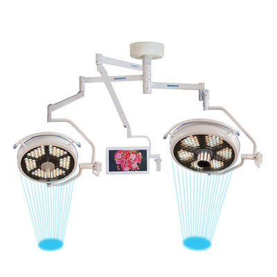 โคมไฟหัวผ่าตัดเพดาน LED คู่ ไฟ LED หัวผ่าตัดโคมไฟทางการแพทย์