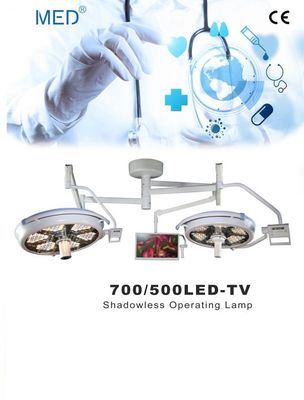 โคมไฟหัวผ่าตัดเพดาน LED คู่ ไฟ LED หัวผ่าตัดโคมไฟทางการแพทย์