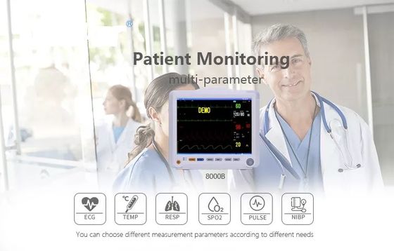 จอภาพผู้ป่วยหลายพารามิเตอร์ขนาด 12 นิ้ว ETCO2 SPO2 ECG Monitor จอภาพ ICU หลายพารามิเตอร์
