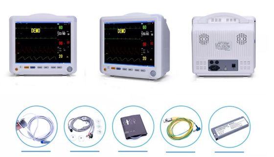 จอภาพผู้ป่วยหลายพารามิเตอร์ขนาด 12 นิ้ว ETCO2 SPO2 ECG Monitor จอภาพ ICU หลายพารามิเตอร์