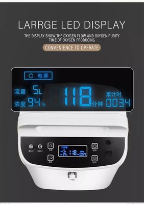 5L 93% Medical Home Respironics Oxyge Concentrator พร้อมสัญญาณเตือนความบริสุทธิ์สีขาว