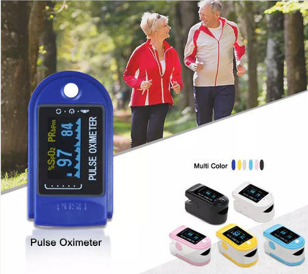 หน้าจอ LED สี Digital Handheld Portable Fingertip Pulse Oximeter