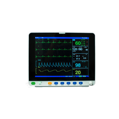 Vital Signs Monitor ผู้ป่วย 15 นิ้ว Multiparameter Medical ICU ข้างเตียง Nibp SPO2 Ecg